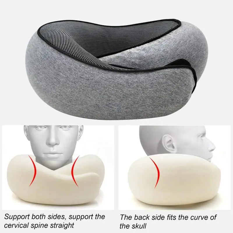 Almohada de Cuello de Espuma Viscoelástica - Soporte para Viajes